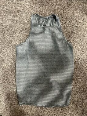 lululemon athletica Striped Racerback Tank in Gray and White